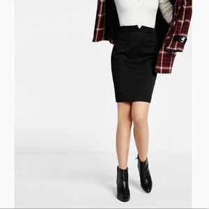 Express High Waisted Notch Front Pencil Skirt